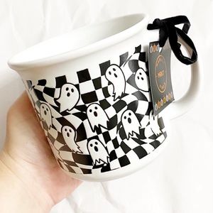 Nwt Halloween Ghost Checkered Mug